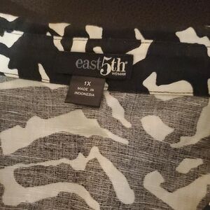East 5th Black and White Blouse